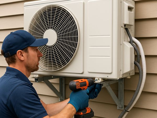 Professional AC installation of an outdoor unit in Belton, TX
